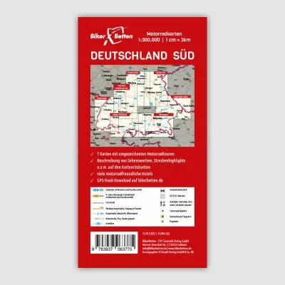 Motorradkarten-Set Deutschland Süd Blattschnitt