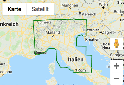 Italien Nord Strassenkarte