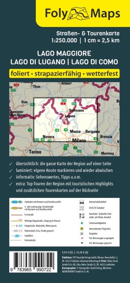 FOLYMAPS Tourenkarte Oberitalienische Seen