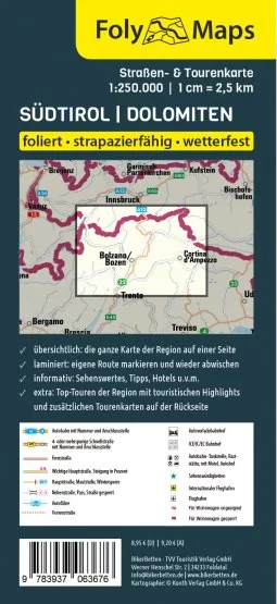 FOLYMAPS Tourenkarte Südtirol Dolomiten