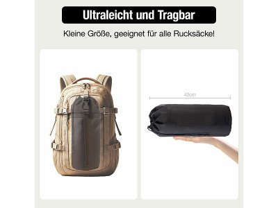 Klappbares Feldbett mit Auflage im Mini-Packmaß