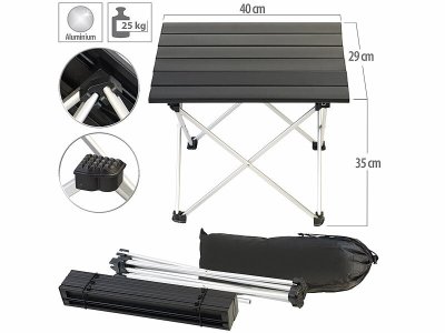 Mini-Camp-Set mit Alu-Falttisch und 2 Klappstühlen