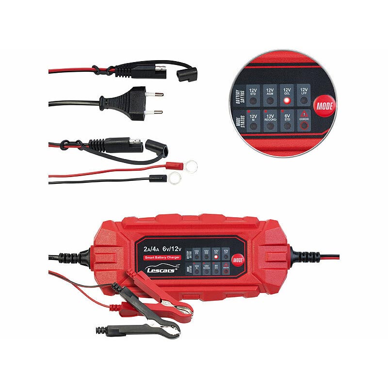 Autobatterie-Ladegerät - 12 / 24 V - 27 A - mit Kabelfach