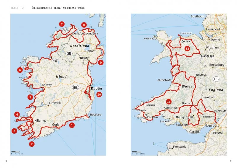 Irland & Wales Reiseführer Übersichtskarte