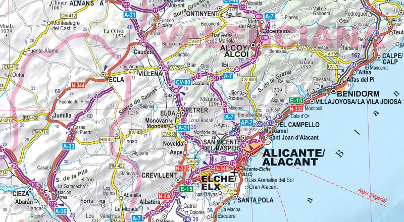 Comfort Map Spanien & Portugal Ausschnitt