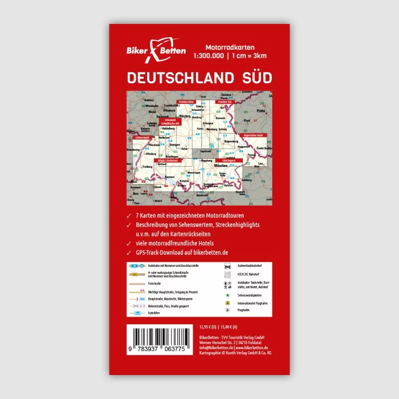 Motorradkarten-Set Deutschland Süd Blattschnitt