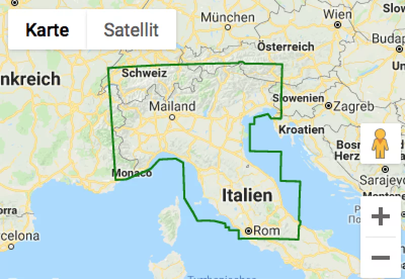 Comfort Map Norditalien