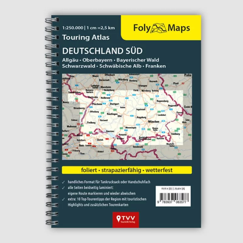 Folymaps Touring Atlas Deutschland Süd