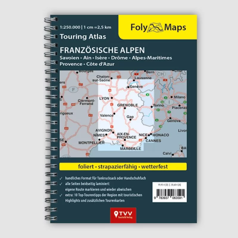 Folymaps Touring Atlas Französische Alpen