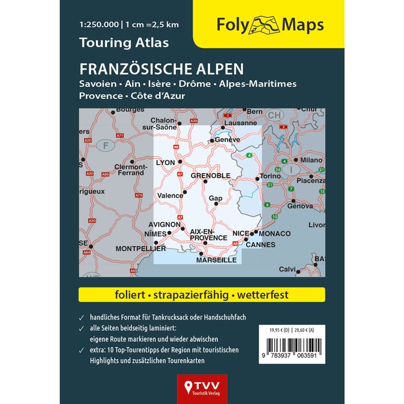 Folymaps Touring Atlas Französische Alpen