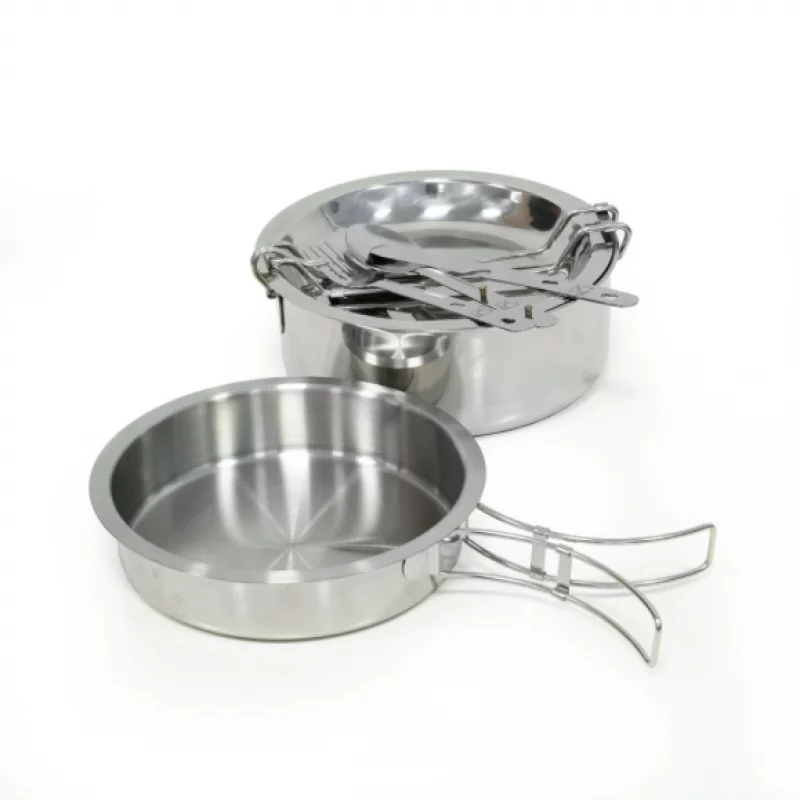 Camping Kochgeschirr-Set Steel 6-teilig Camping Kochgeschirr-Set Steel 6-teilig