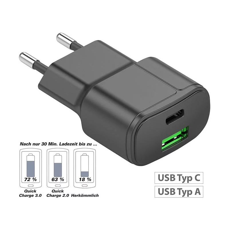 2-Port USB-C/A Reisenetzteil 2-Port USB-C/A Reisenetzteil