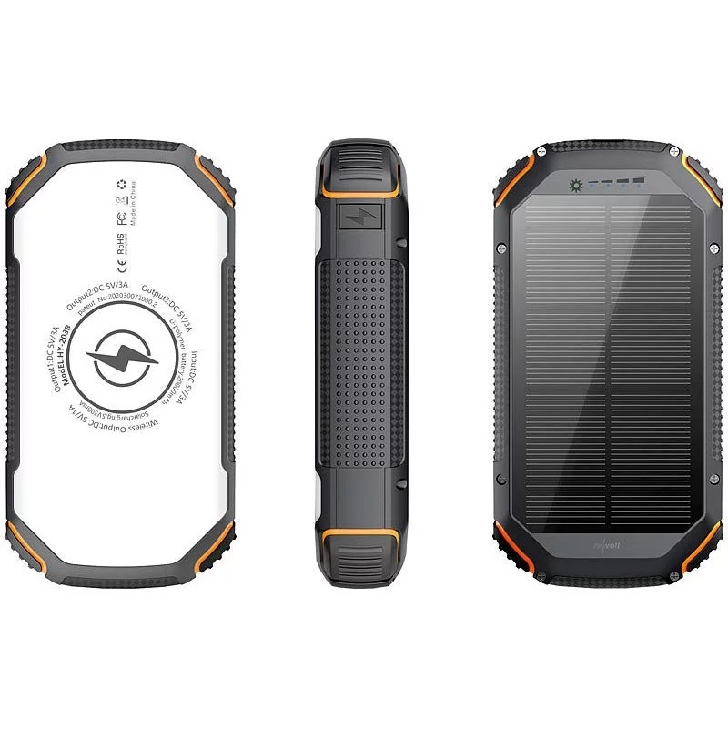 Solar-Powerbank 20 Ah QI USB-C SOS-Licht