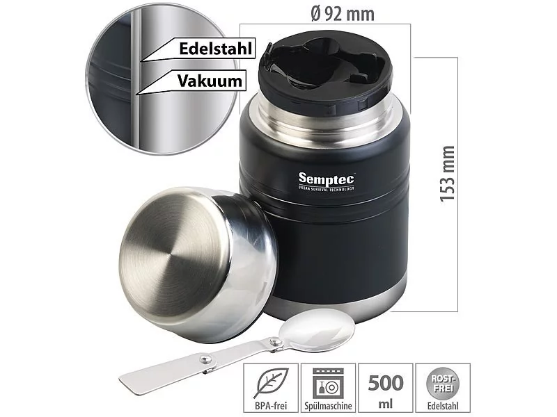 Edelstahl-Thermobecher mit 500 ml Inhalt Edelstahl-Thermobecher mit 500 ml Inhalt