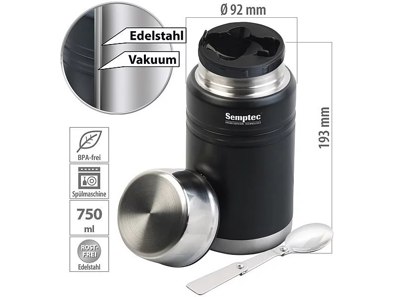 Edelstahl-Thermobecher mit 750 ml Inhalt