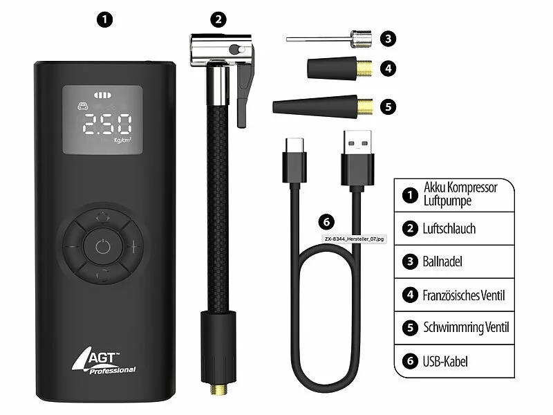 Mobiler Akku-Kompressor 4000maH 10,3 bar