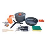 Camping-Kochset Solo-Expedition mit Gasbrenner und Besteck
